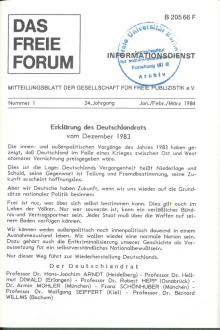 Erklärung des Deutschlandrates 1983