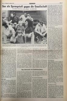 Zeitunsartikel: Erich Kern, Sex als Sprengstoff gegen die Gesellschaft