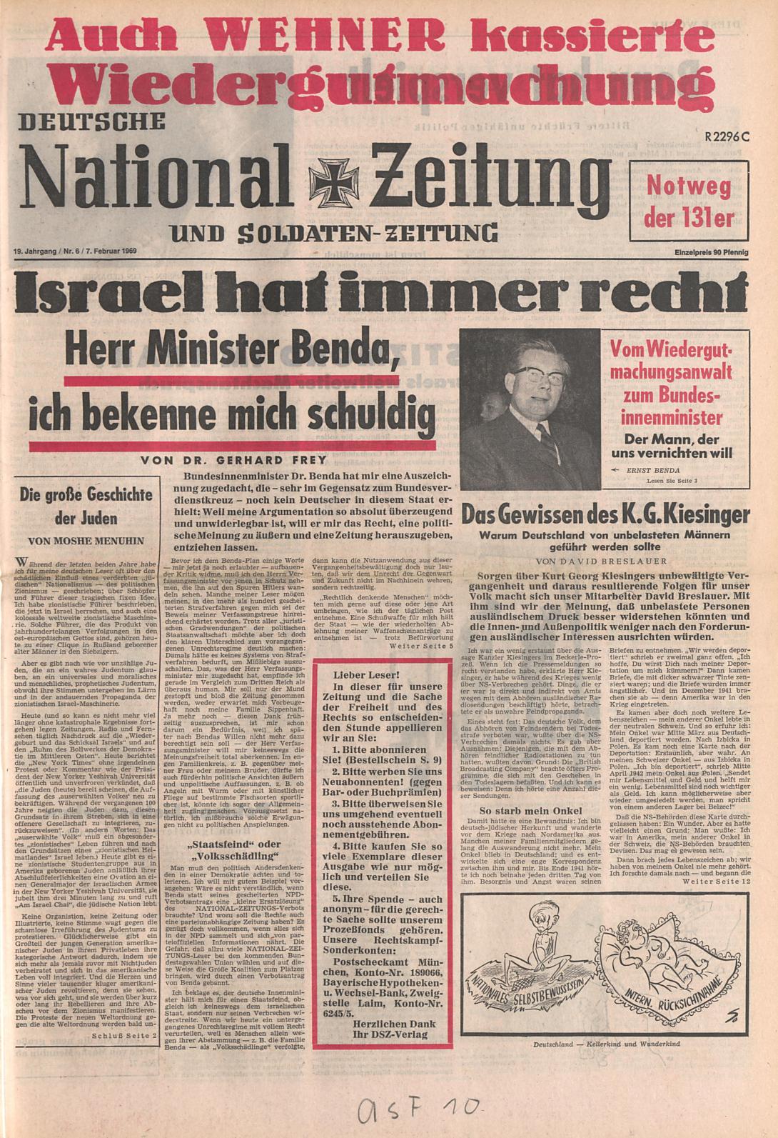 Titelseite der Deutschen National-Zeitung
